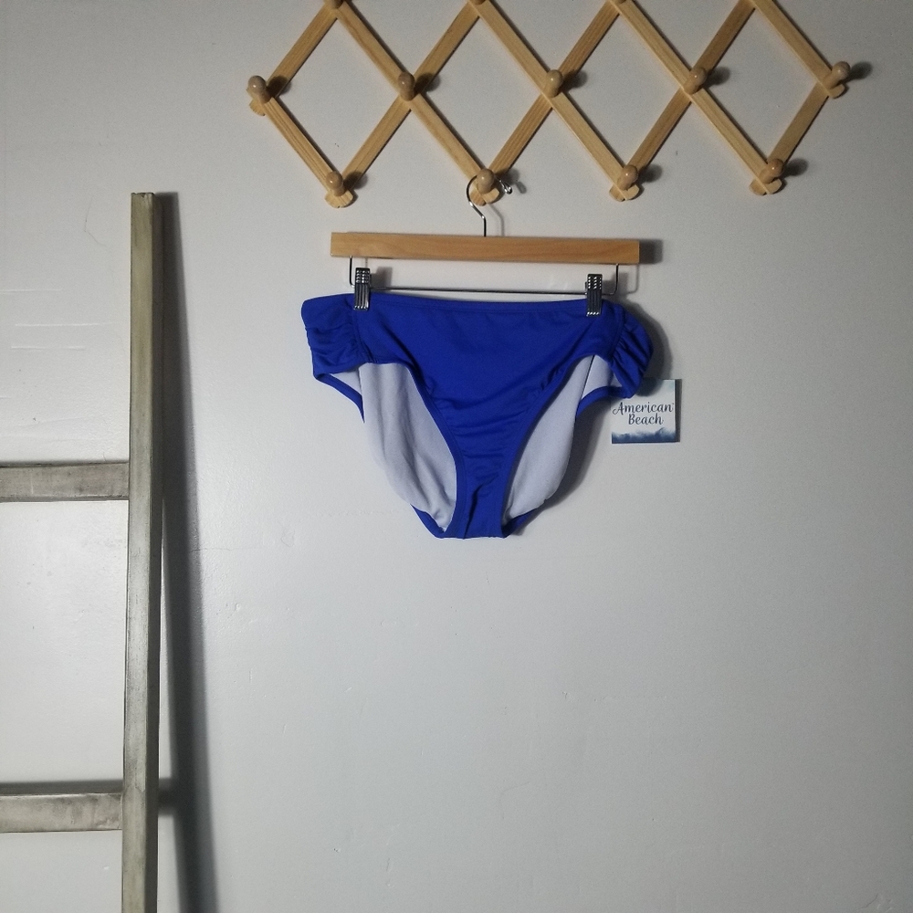 NWT AMERICAN BEACH WOMEN'S BLUE BIKINI BOTTOMS SIZE XL